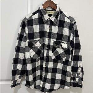 St. John's Bay Black and White Plaid Casual Shirt